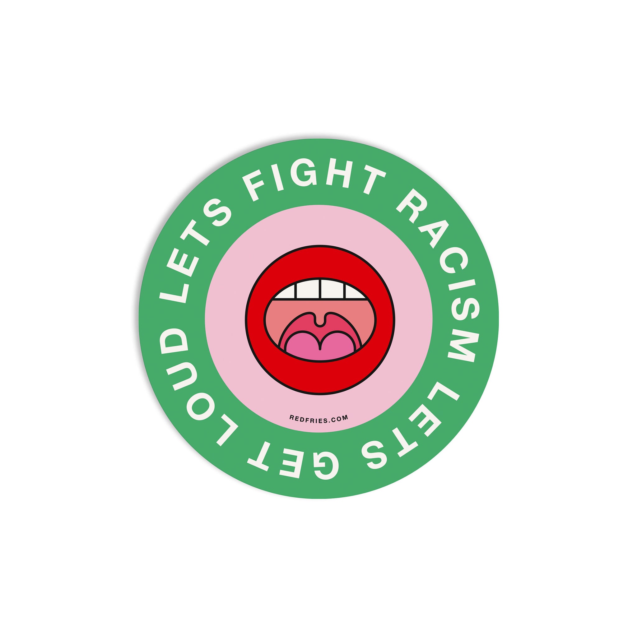 #0749 sticker fight racism green
