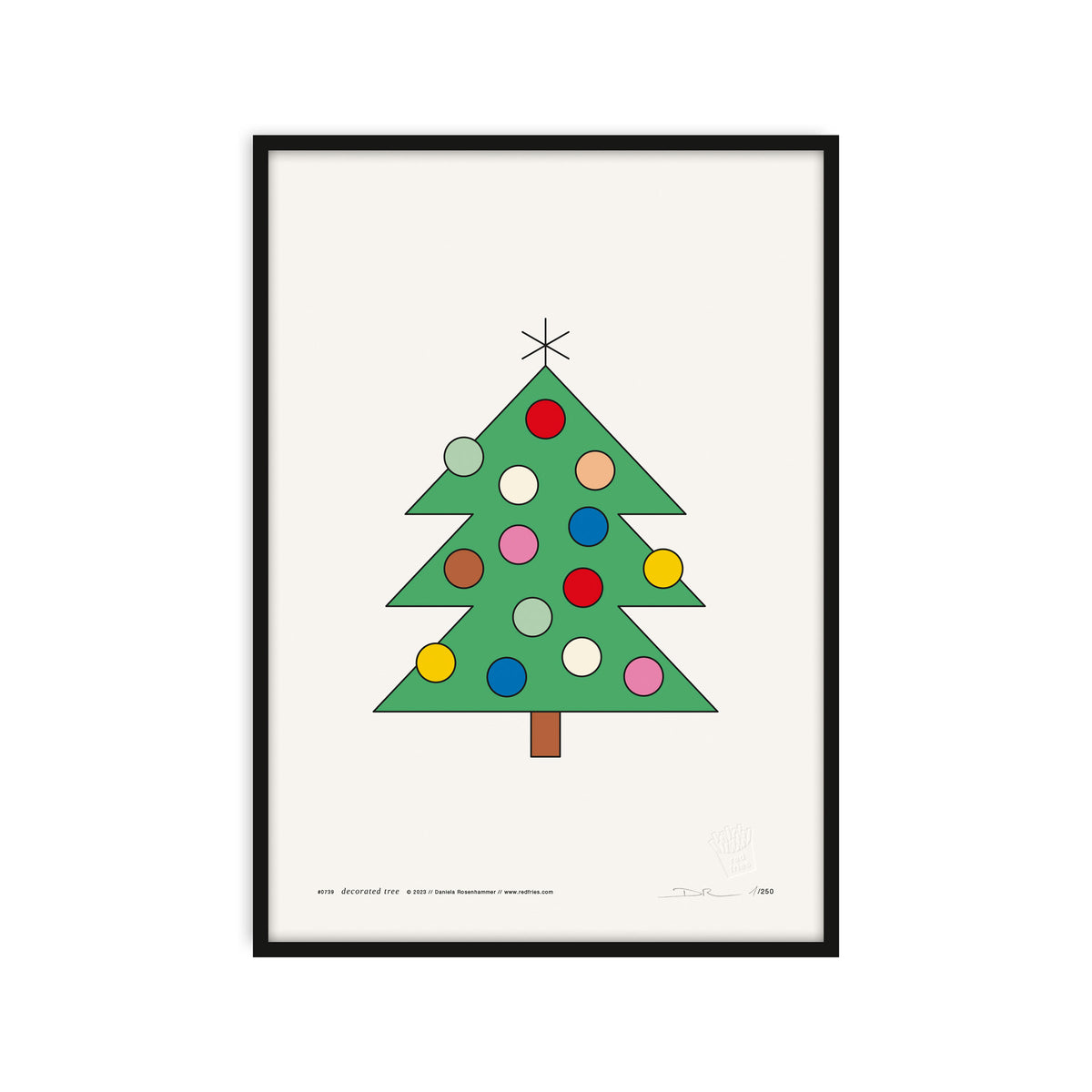 #0739 decorated tree white a3