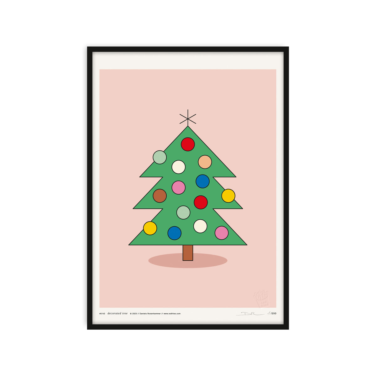#0743 decorated tree rose a3