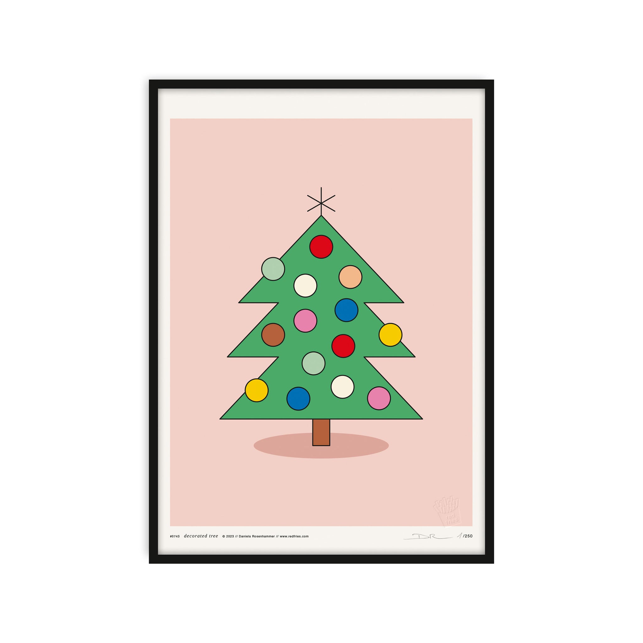 #0743 decorated tree rose a3