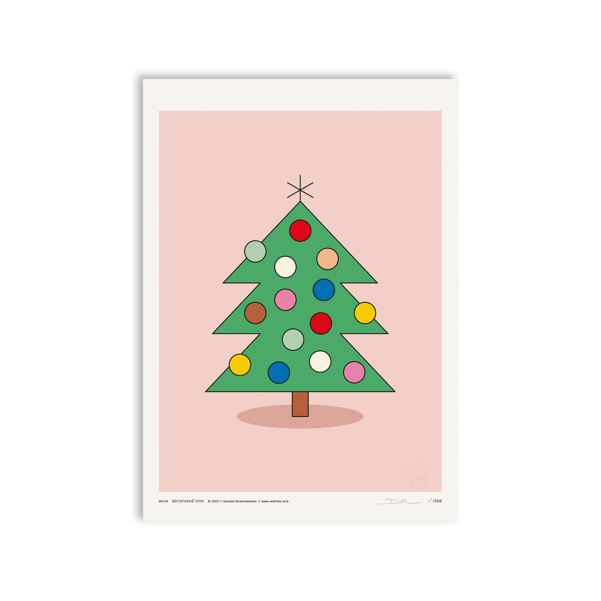 #0743 decorated tree rose a3