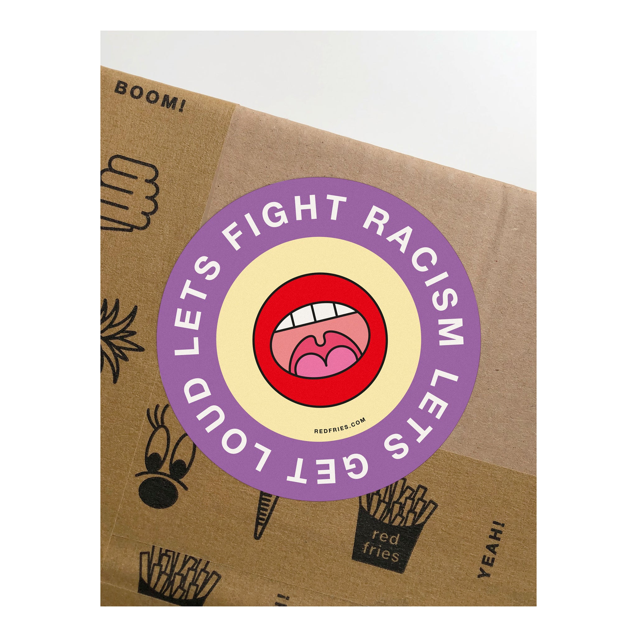 #0750 sticker fight racism lilac