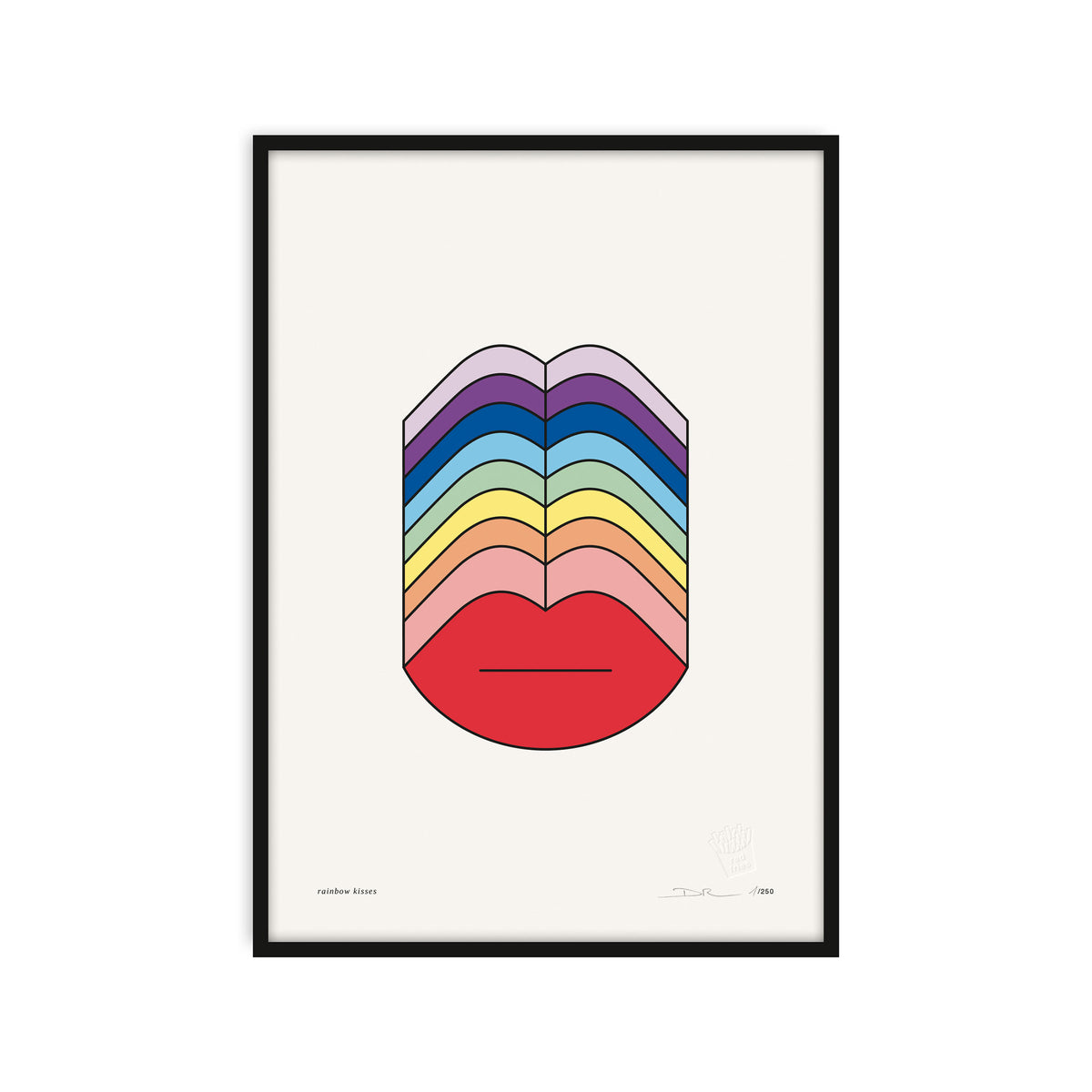 #0497 rainbow kisses a3
