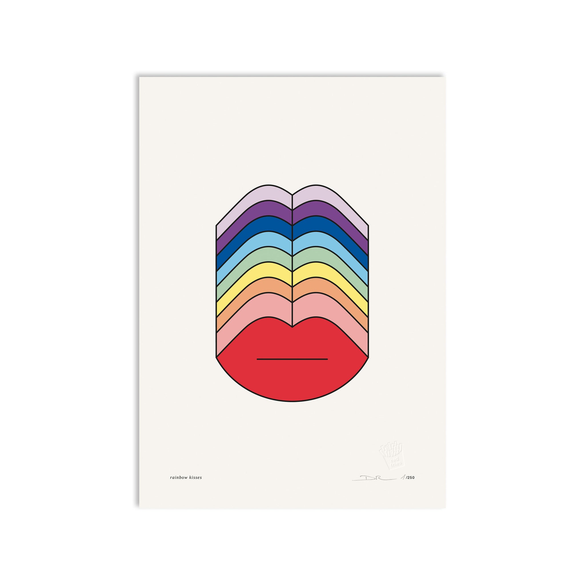 #0497 rainbow kisses a3